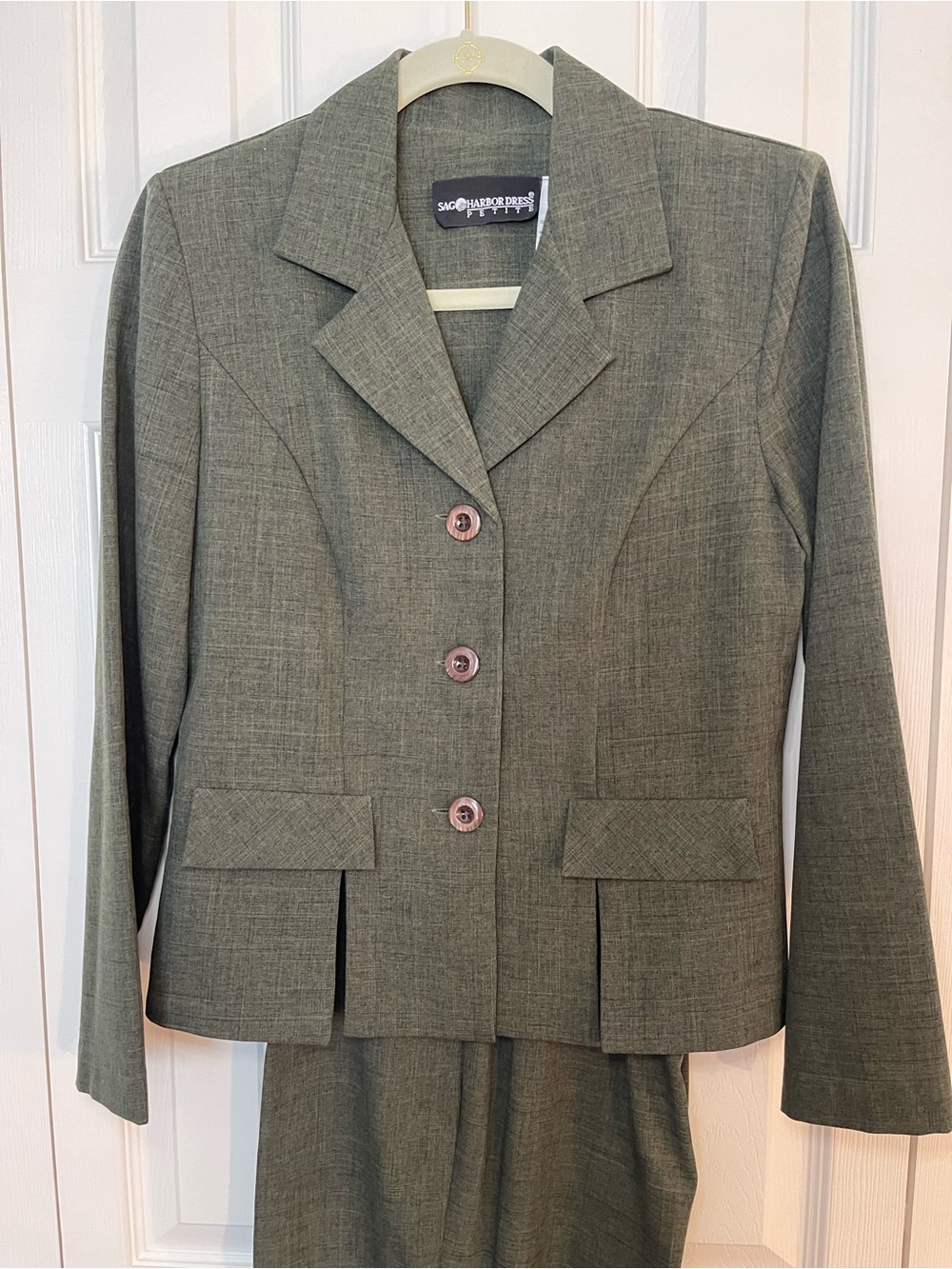 Sag Harbor Olive Green Women's Tailored Blazer